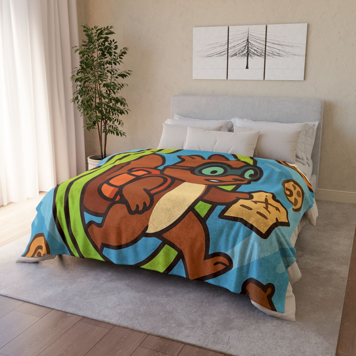 Time-Traveling Squirrel Explorer decorative home blankets