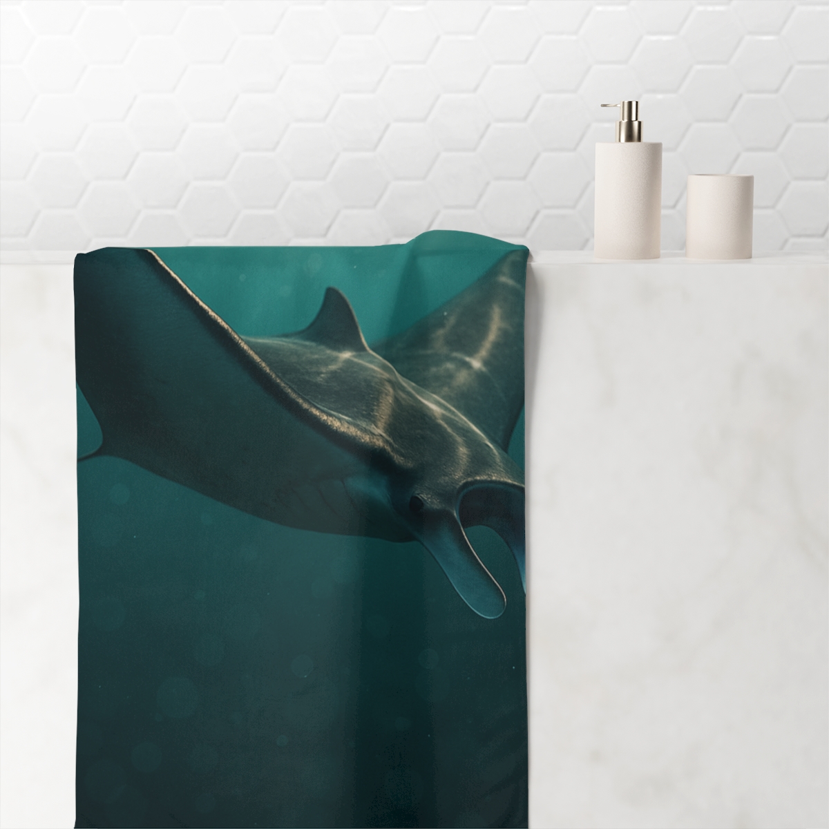 Silver Wing Horizon Manta Ray custom towels