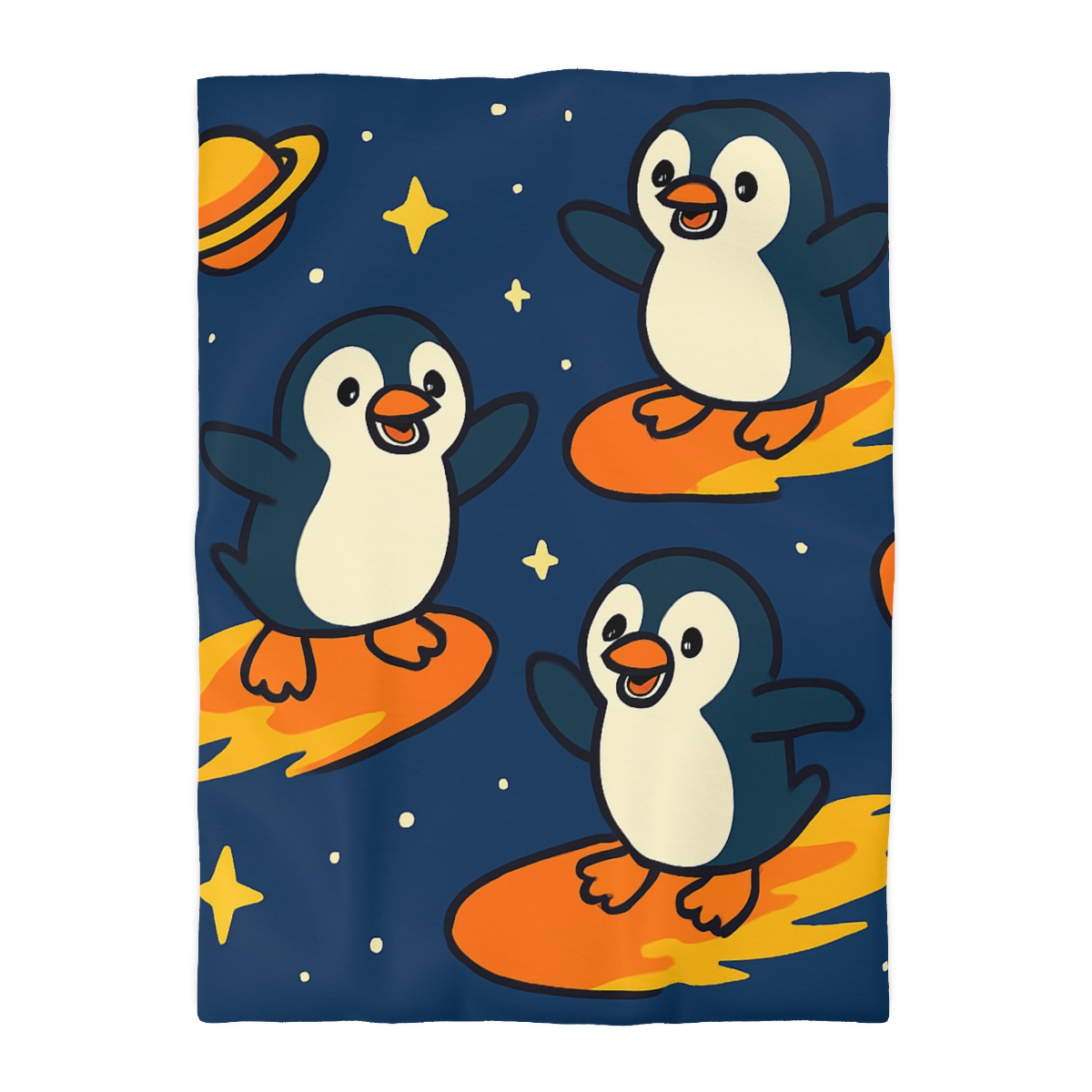 Comet Surfing Penguin Patrol trendy bedroom duvets