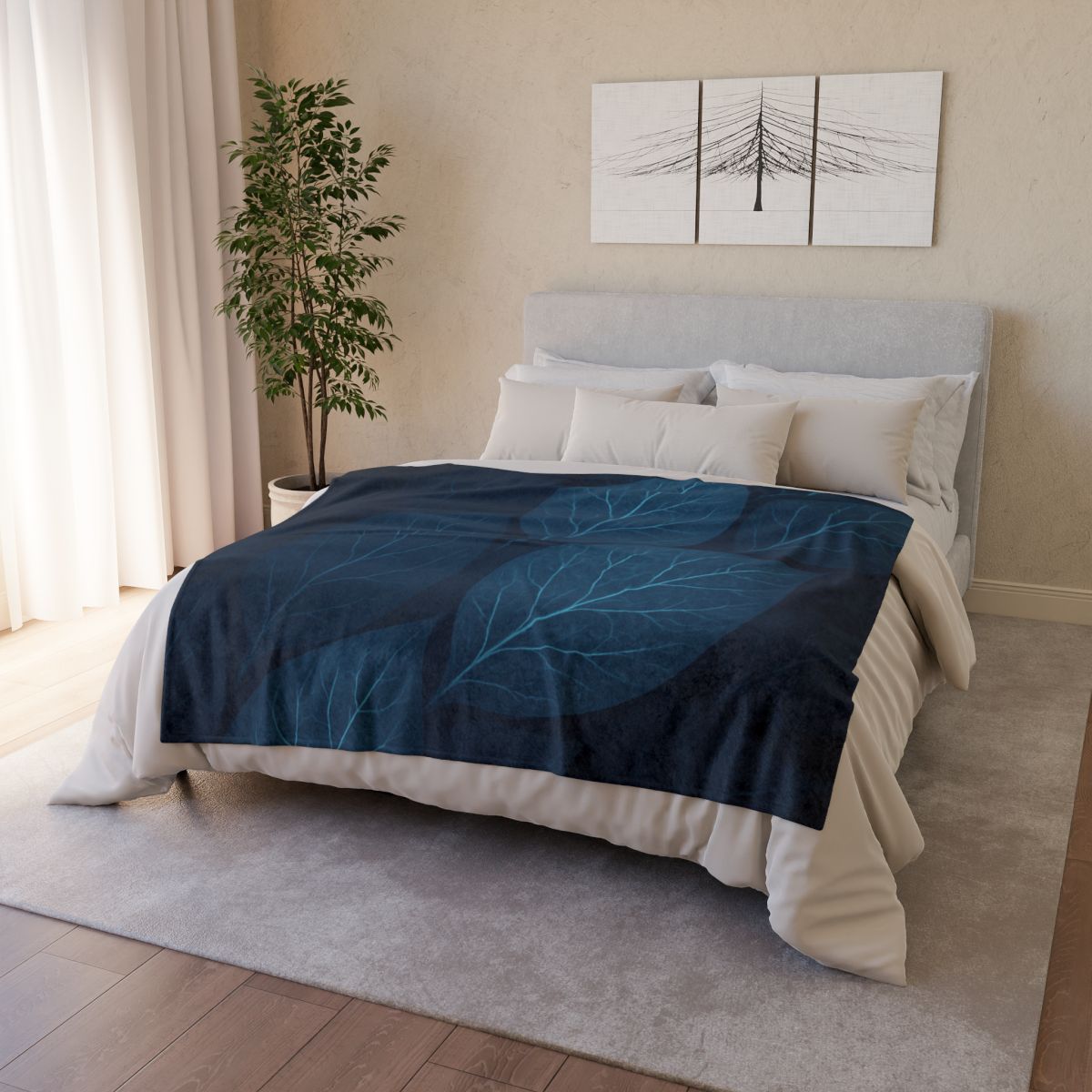 Fractal Leaf Vein Flow unique gift blanketscustom blankets