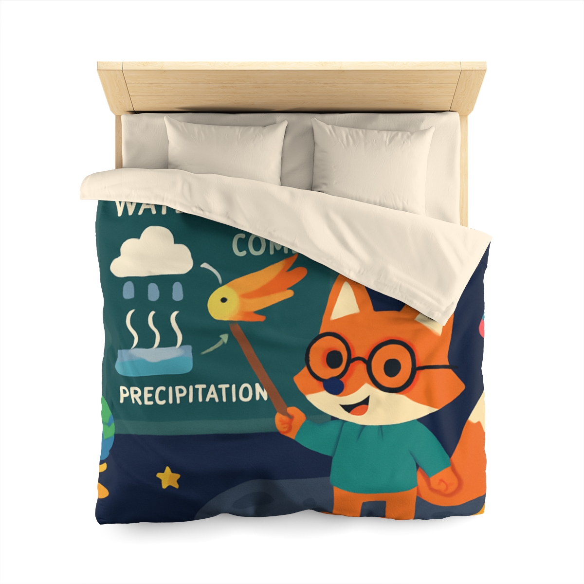 Comet Classroom With Professor Fox designer printed duvets