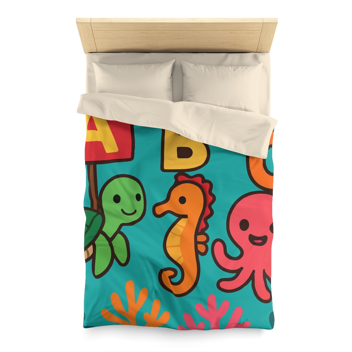 Coral Reef Alphabet Parade custom duvets