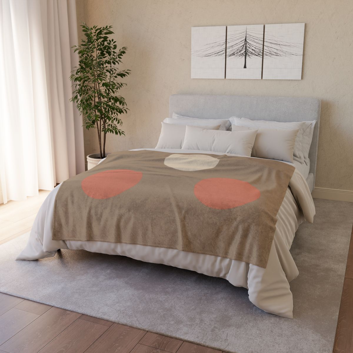Triad Of Quiet Circles decorative home blankets