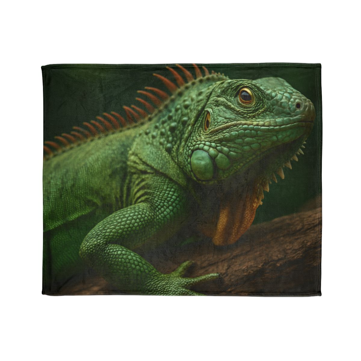 Sunlit Perch Green Iguana unique gift blanketscustom blankets