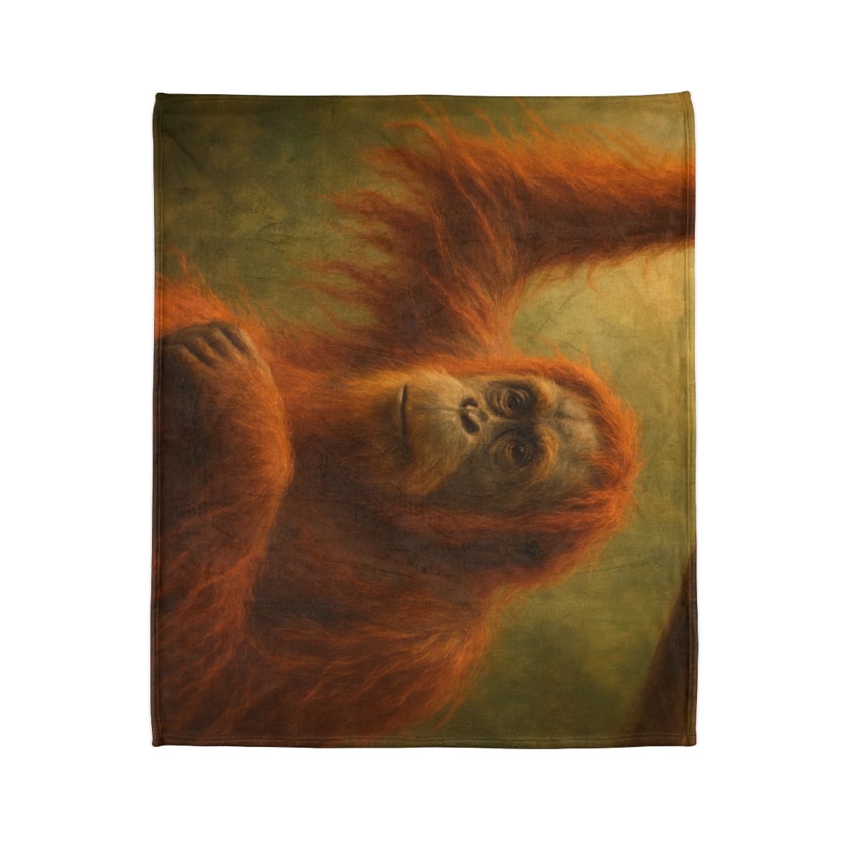 Canopy Sage Orangutan personalized cozy blankets