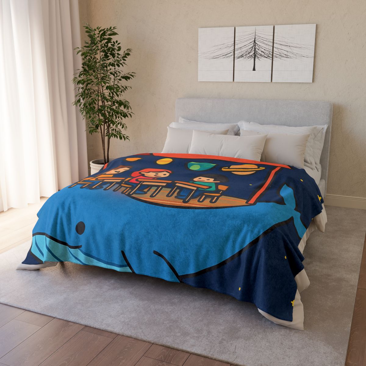 Cosmic Whale Classroom custom blankets