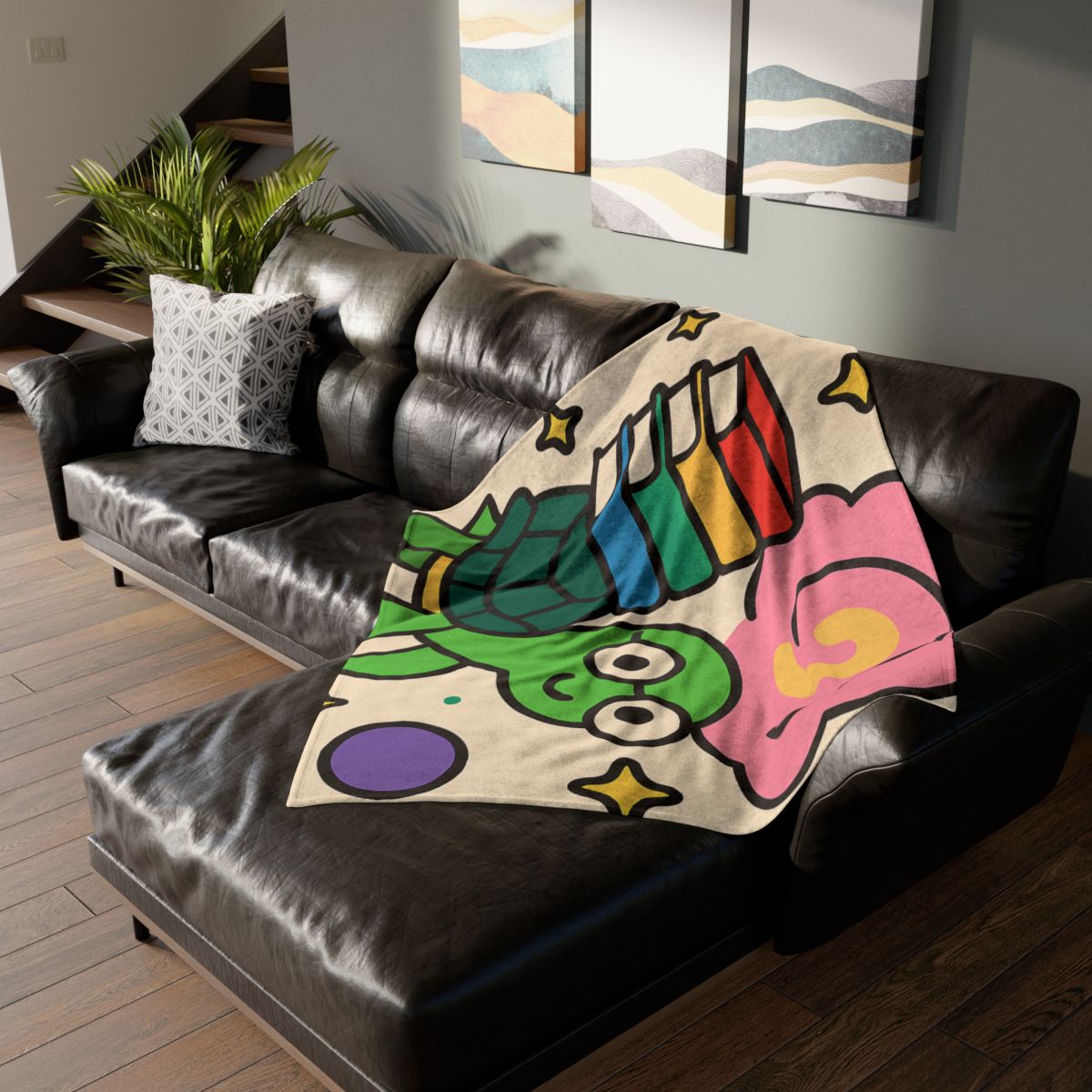 Nebula Library Turtle designer printed blankets