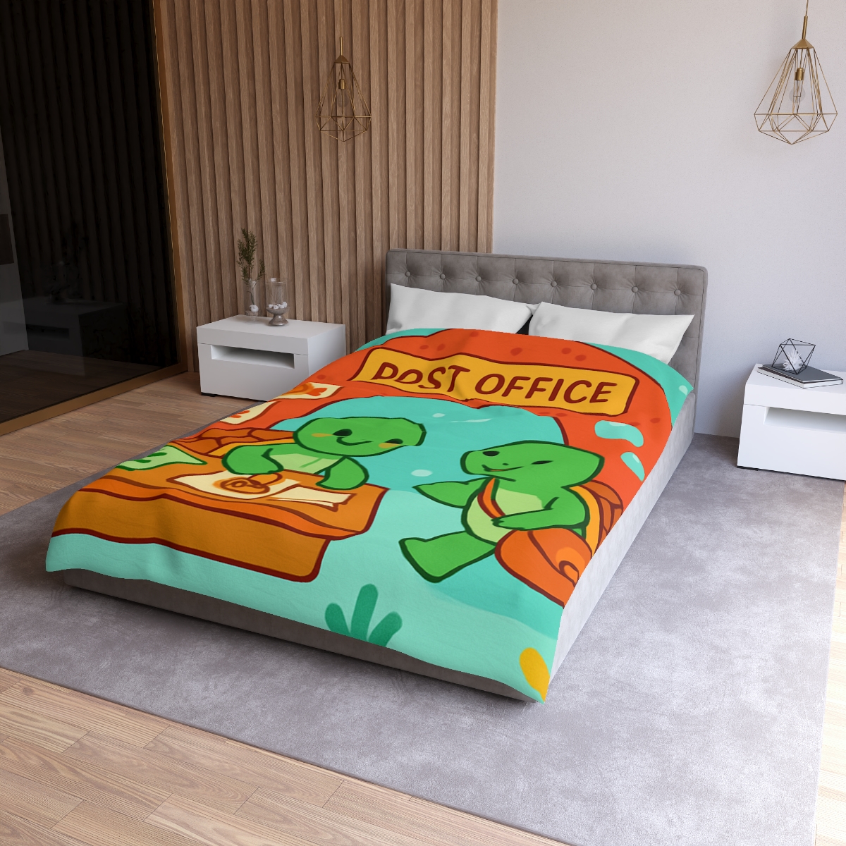 Coral Reef Post Office Run By Sea Turtles unique patterned duvets