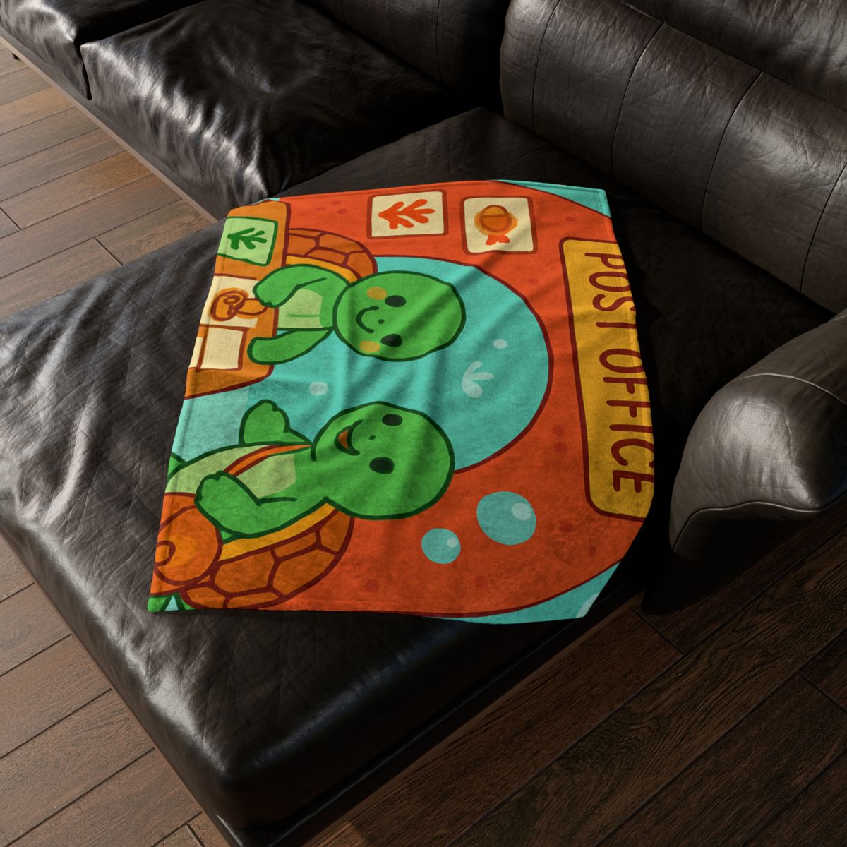 Coral Reef Post Office Run By Sea Turtles decorative home blankets