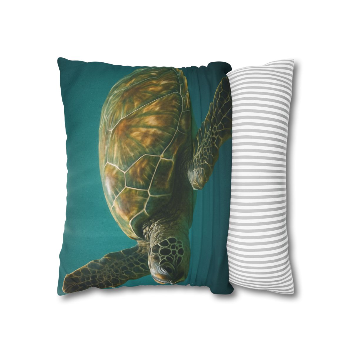 Gilded Drift Green Sea Turtle custom pillow cases