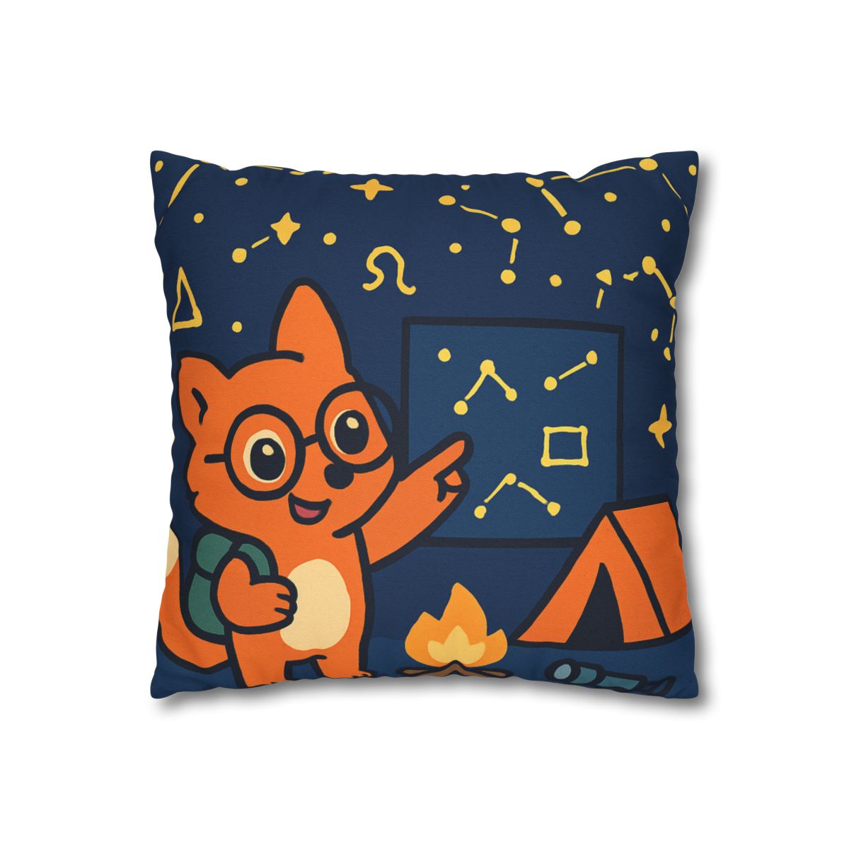 Constellation Camping With Fox Astronomer unique gift pillow cases