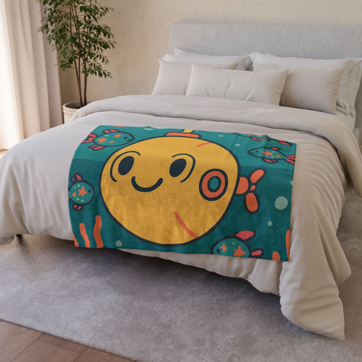 Underwater Planet Explorer Sub personalized cozy blankets