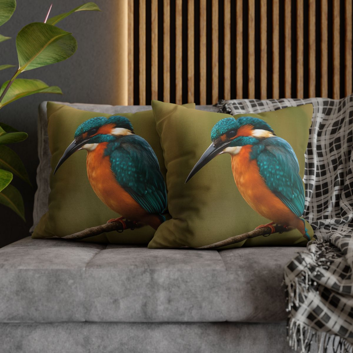 Azure Flash Kingfisher personalized pillow covers