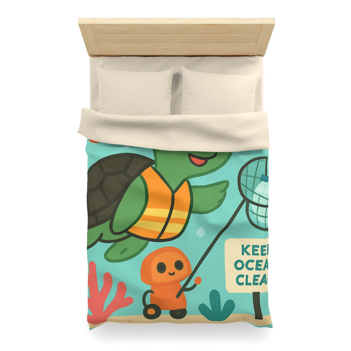 Coral Cleanup Turtle Patrol soft comforter duvets