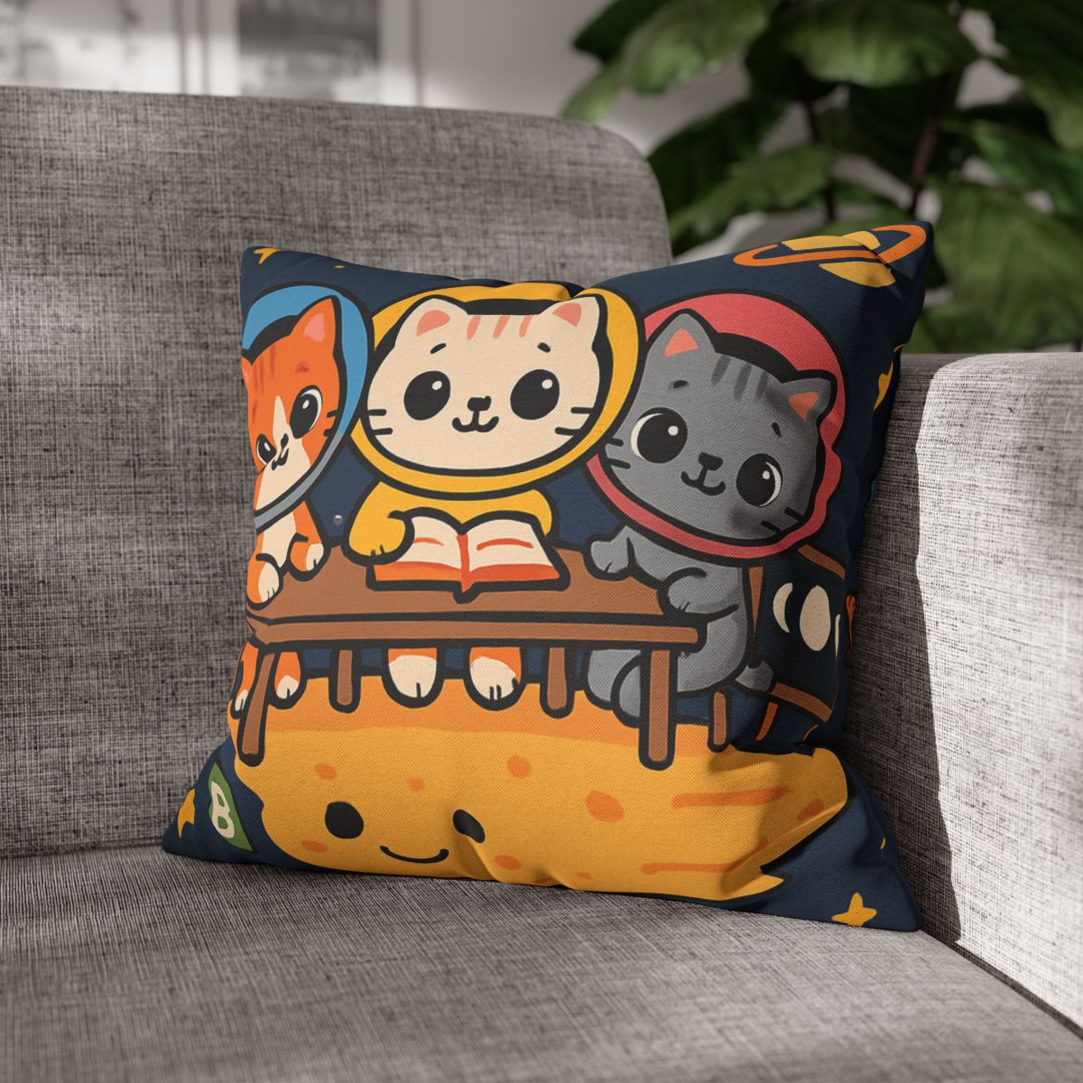 Comet Classroom With Curious Kittens custom pillow cases