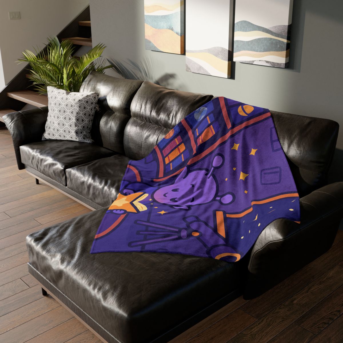 Library Of Floating Star Books stylish throw blankets