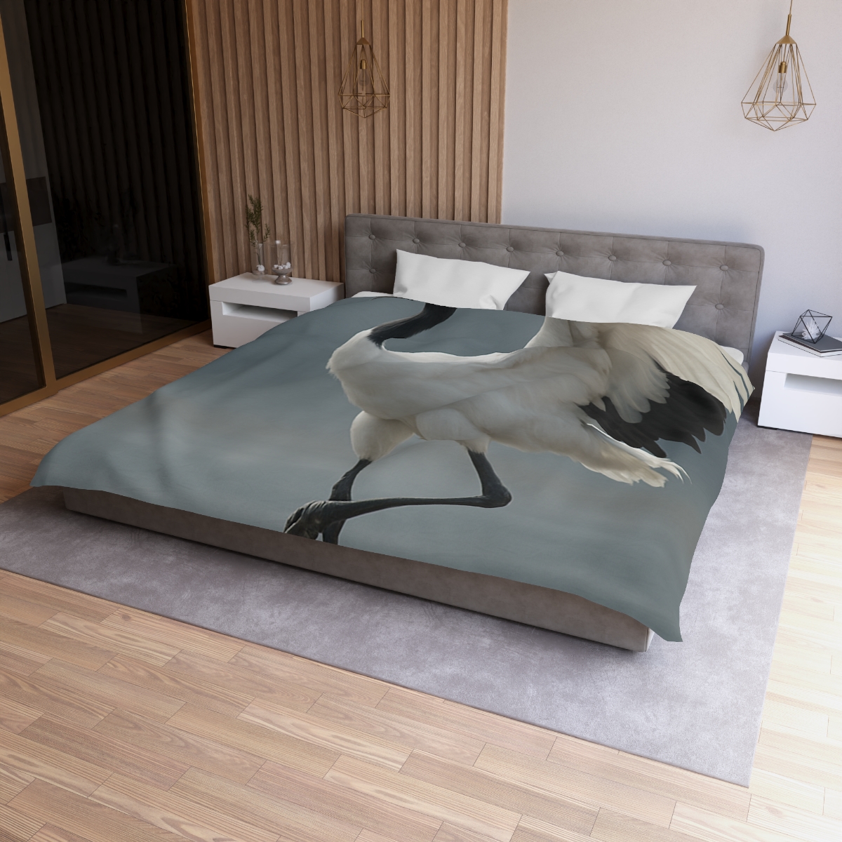 Mist Dancer Red Crowned Crane trendy bedroom duvets