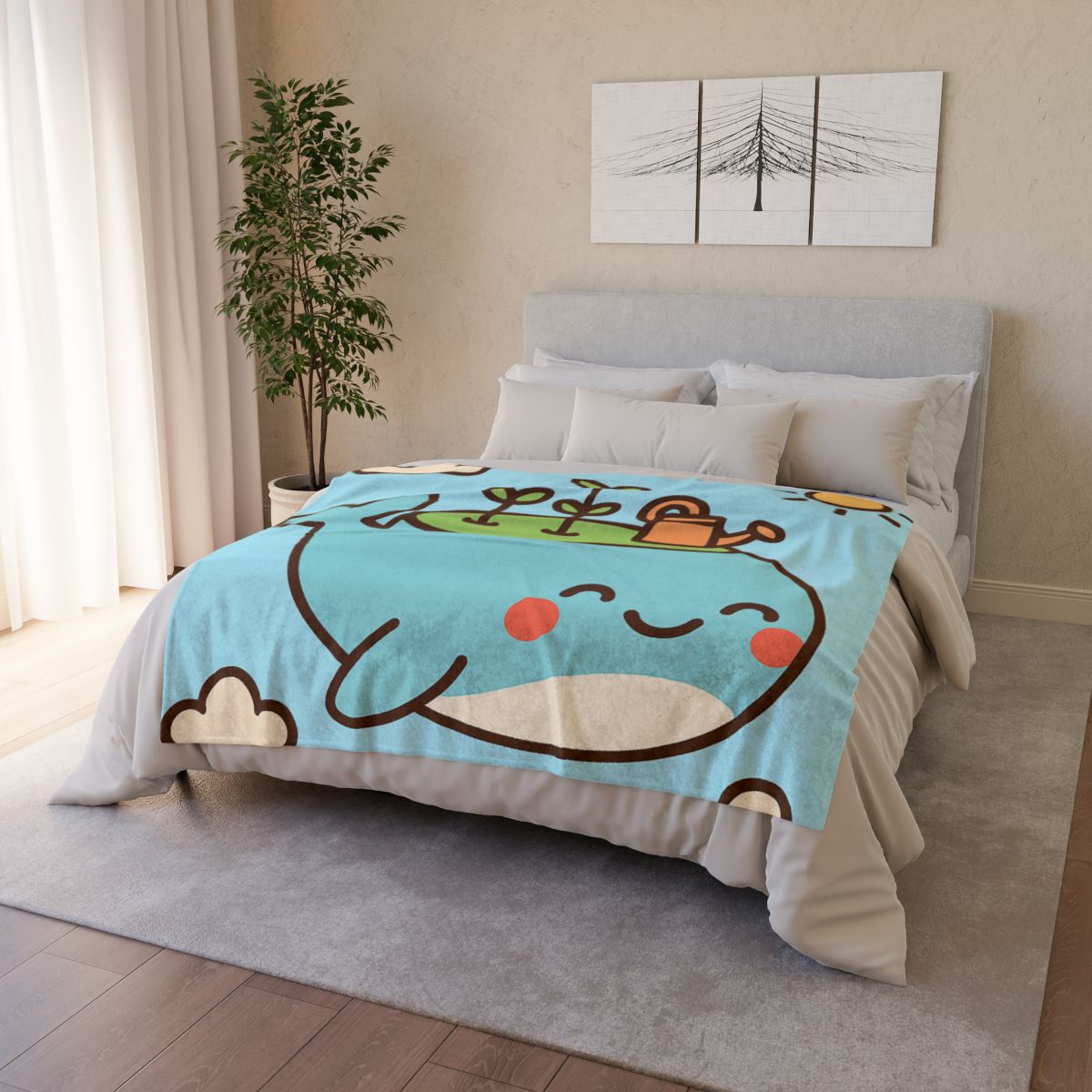 Sky Whale Seedling Planet Garden unique gift blanketscustom blankets