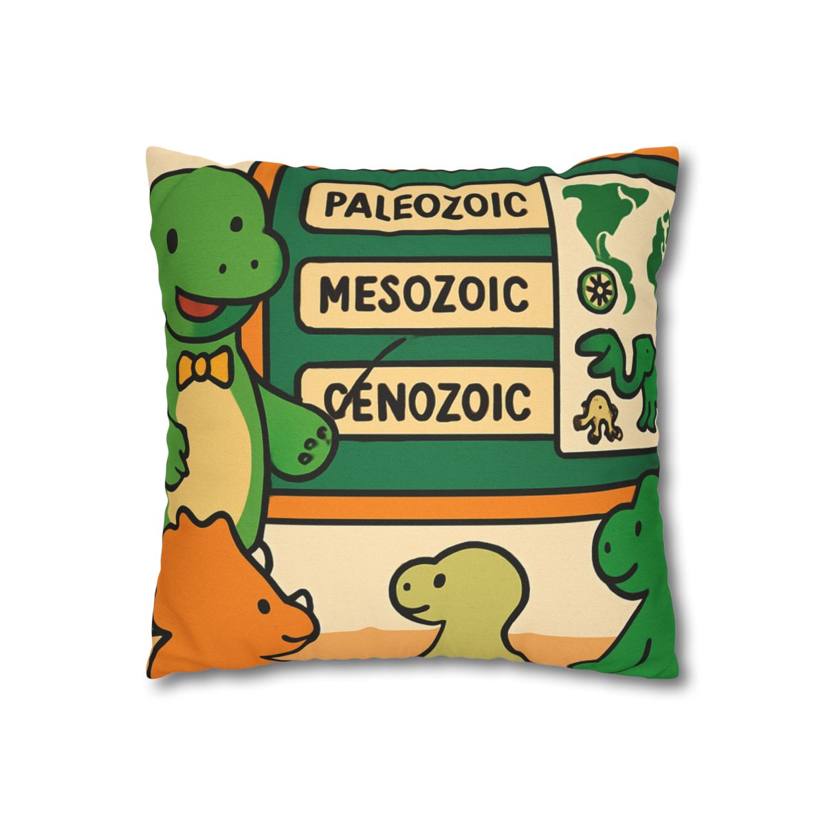 Time Traveling Dino Classroom soft cotton pillow cases