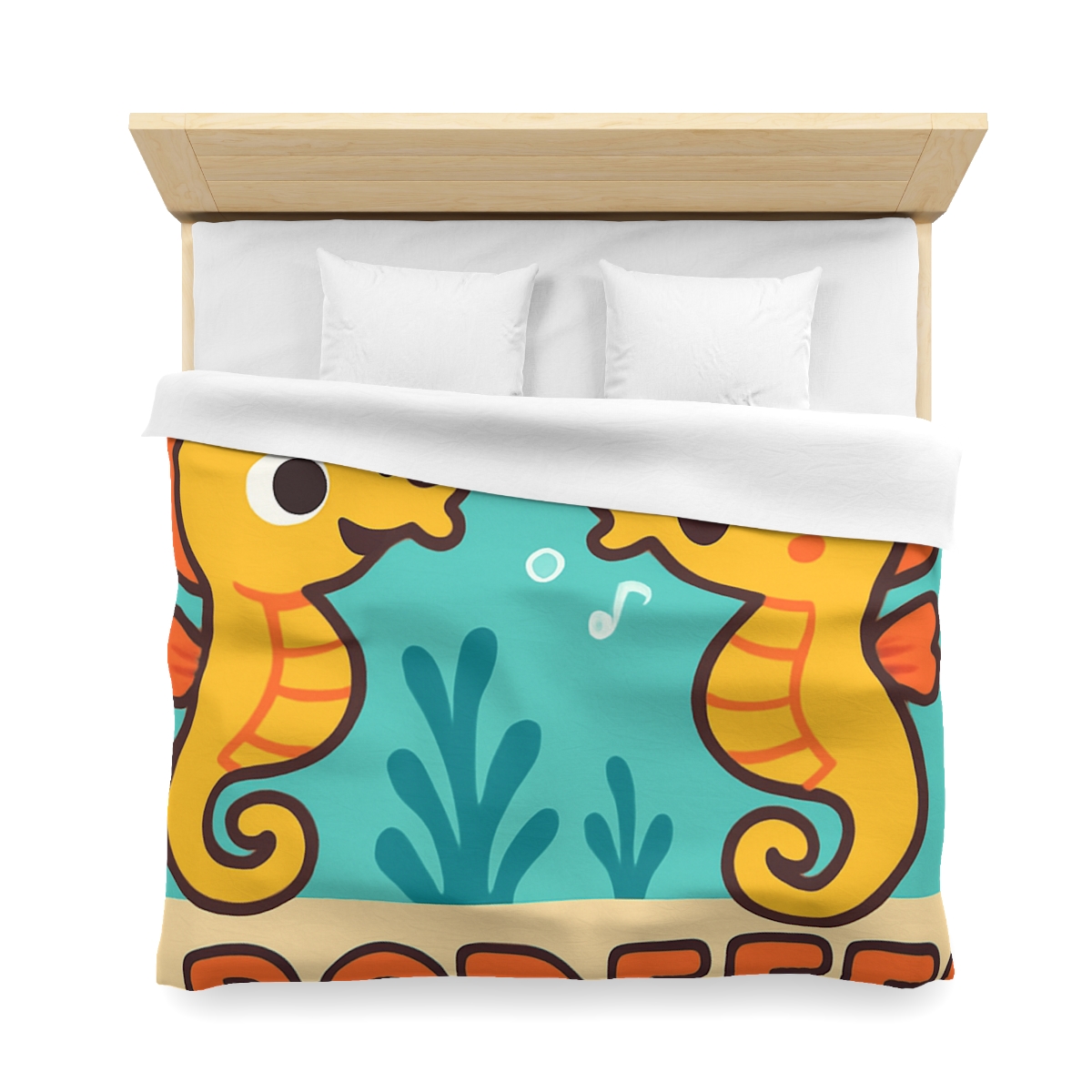 Underwater Alphabet Reef With Singing Seahorses custom duvets