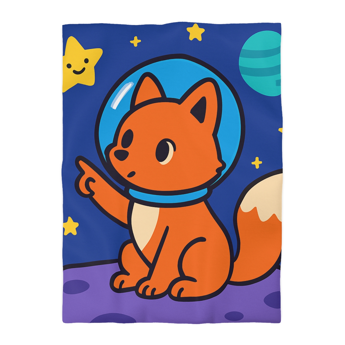 Stargazing Space Fox stylish duvet covers