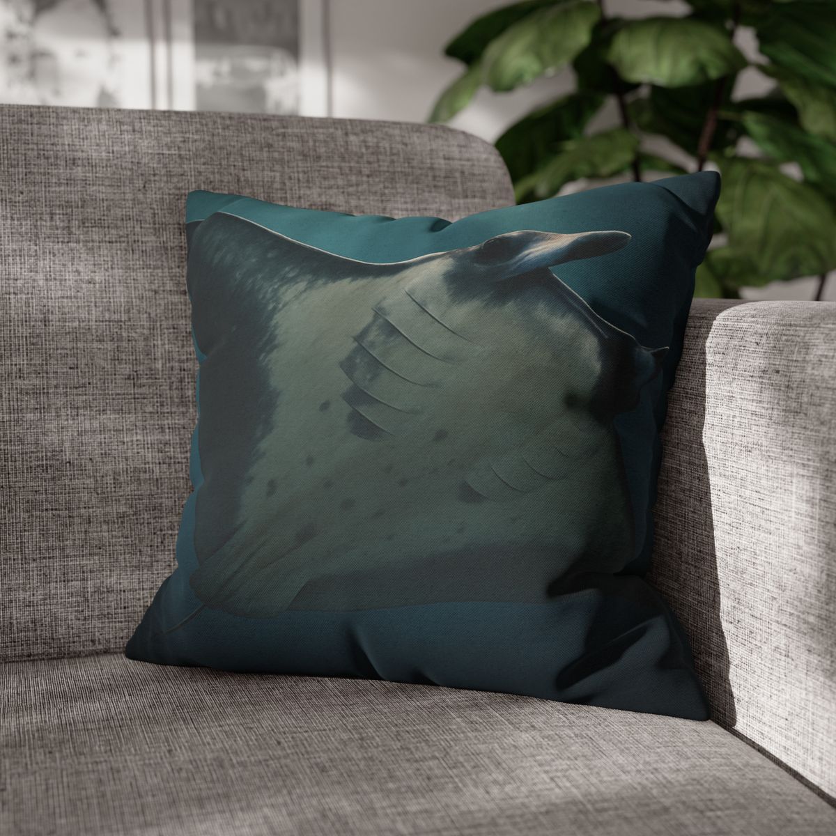Blue Halo Giant Manta Ray comfortable bedding pillow covers