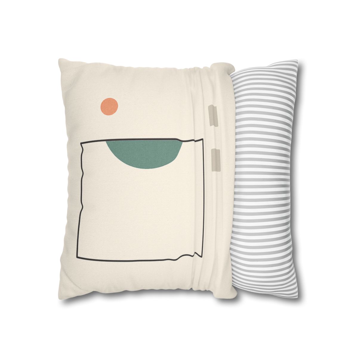 Offset Frame And Crescent Pause designer print pillow cases
