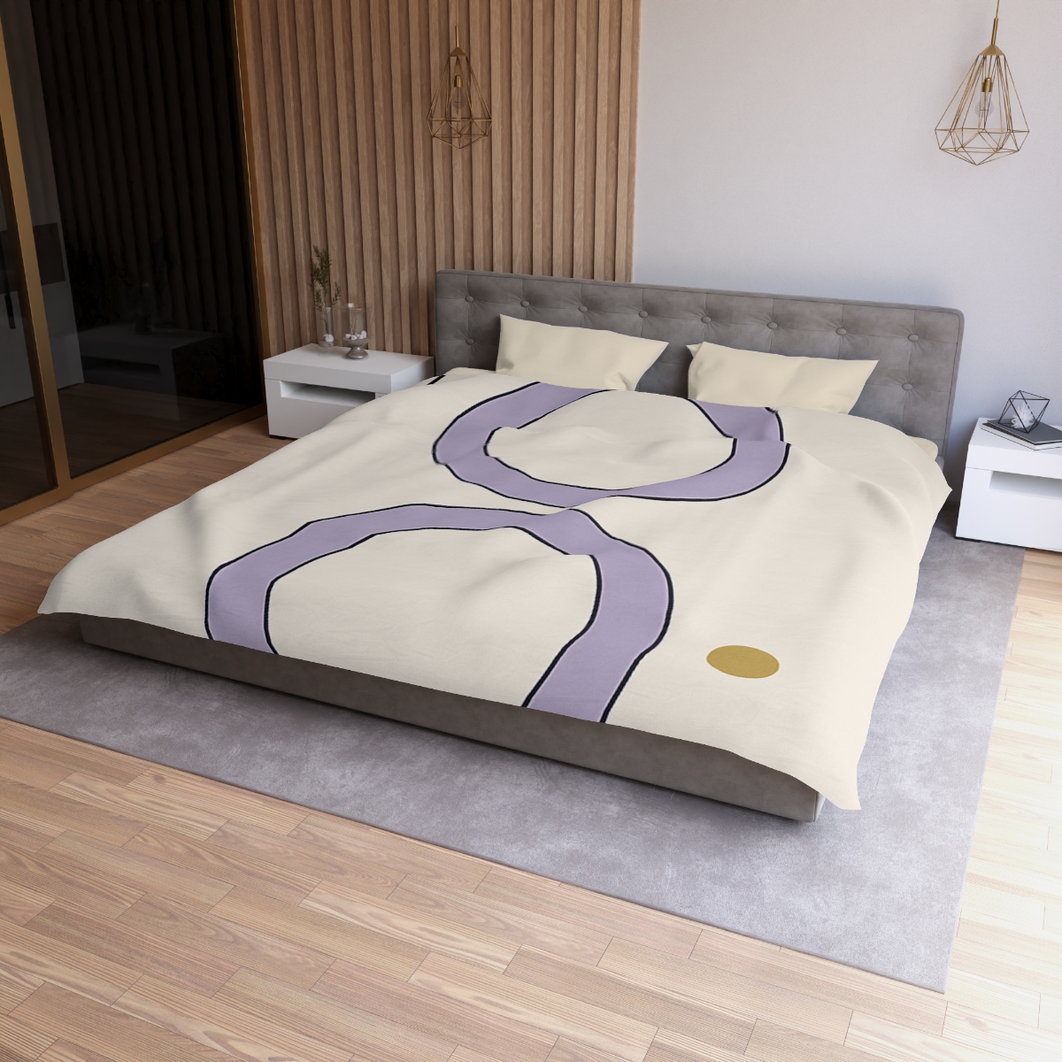 Arc Corner With Paired Rings personalized bedding duvets