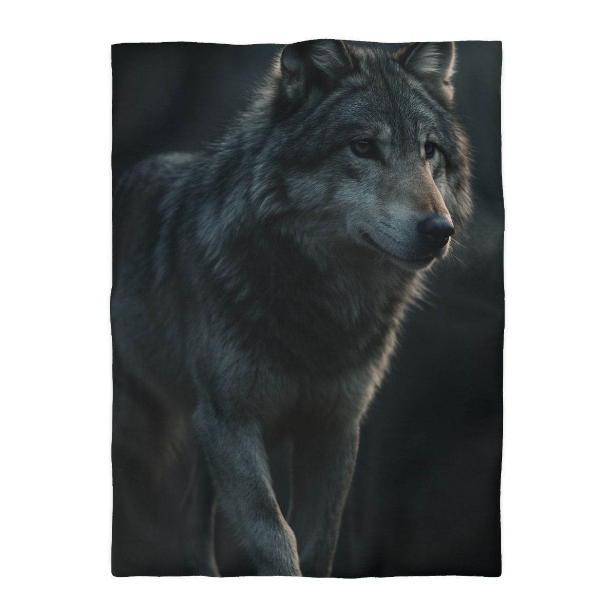 Moonlit Sentinel Gray Wolf trendy bedroom duvets