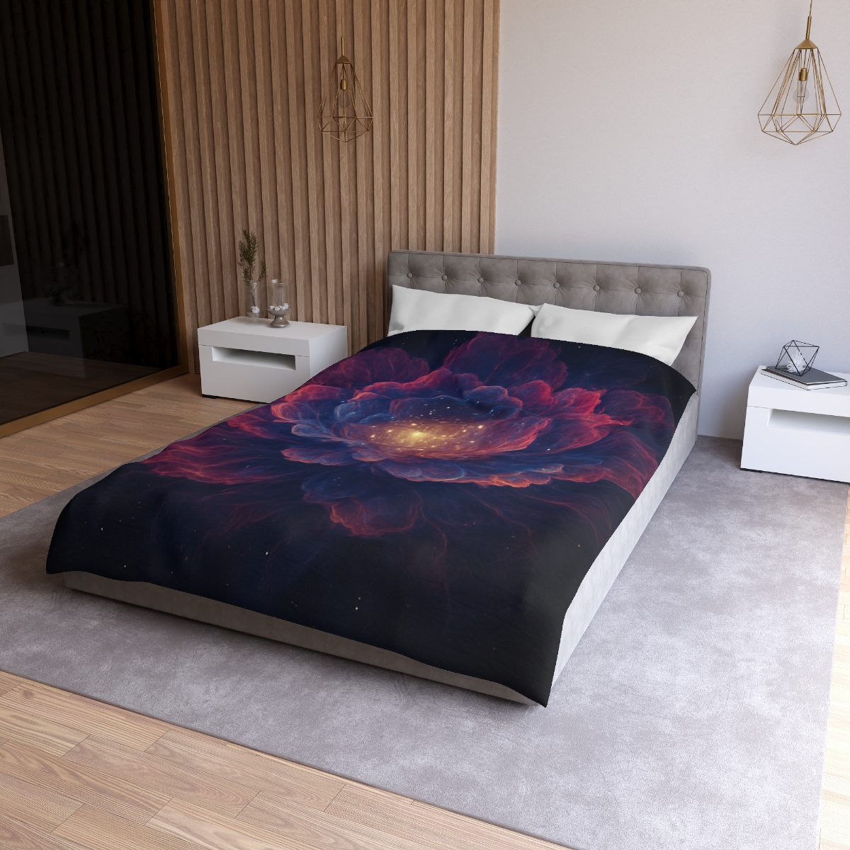Fractal Nebula Bloom custom duvets