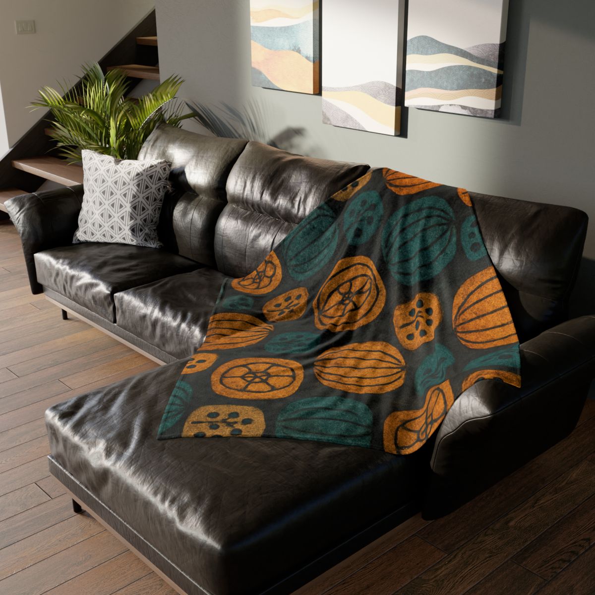 Seed Pod Mosaic soft fleece blankets