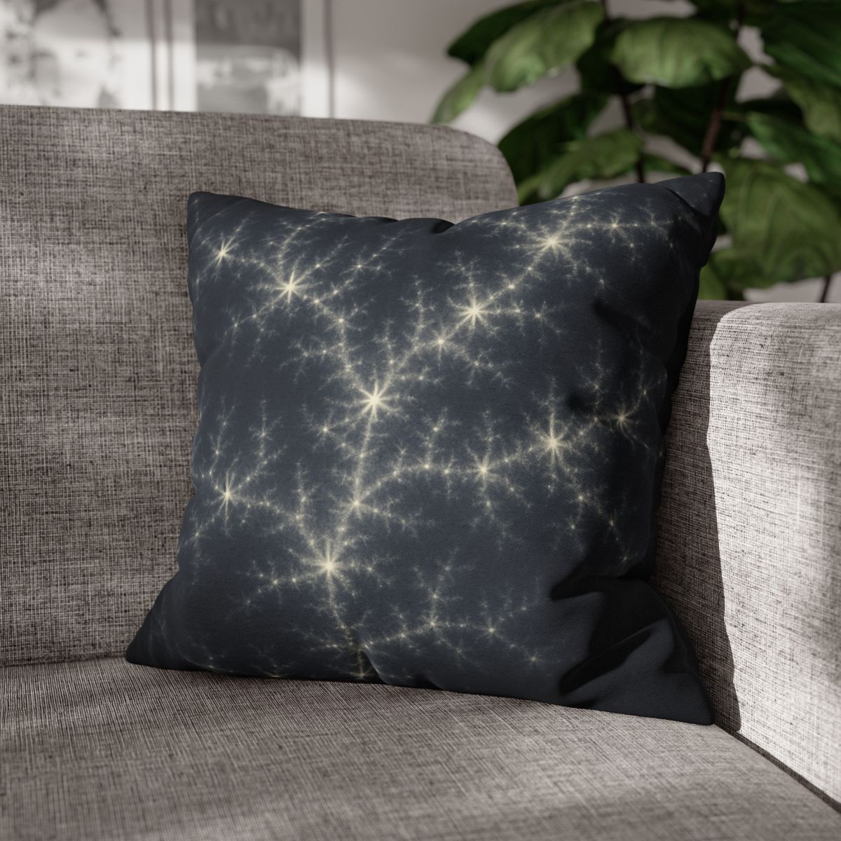 Starlit Fractal Cluster Drift stylish decorative pillowcases