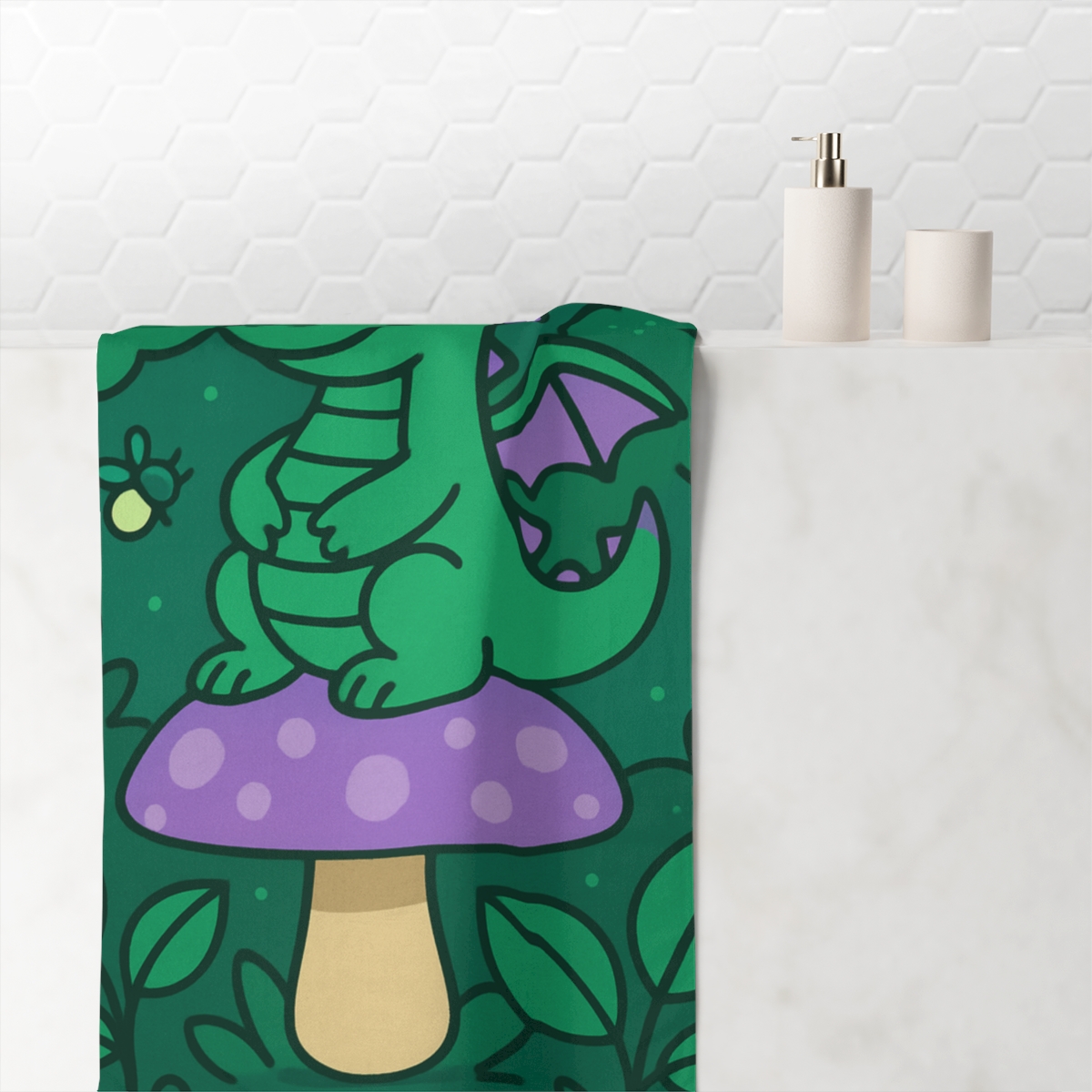 Starlight Forest Dragon personalized bath towels