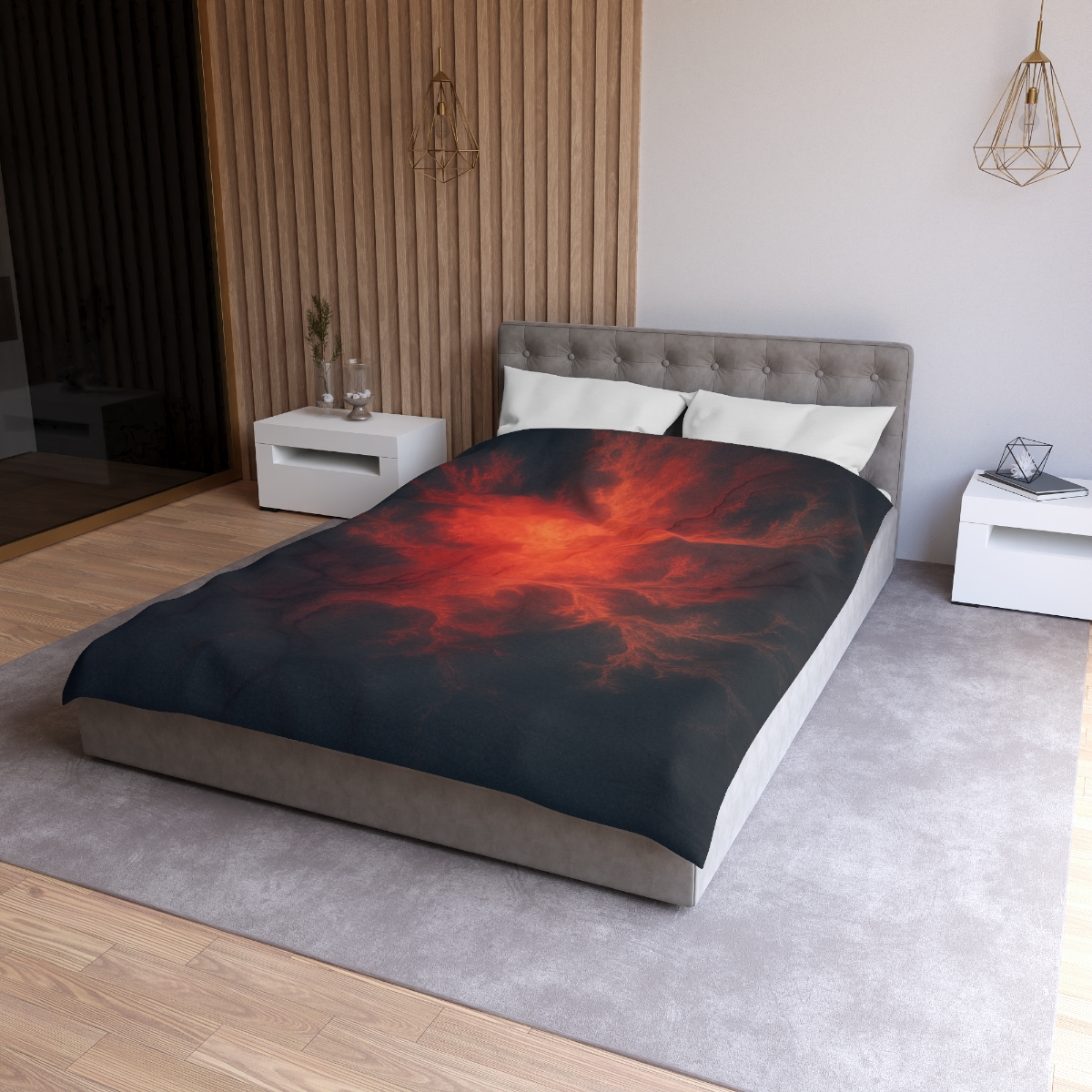 Fractal Nebula Tidal Bloom stylish duvet covers