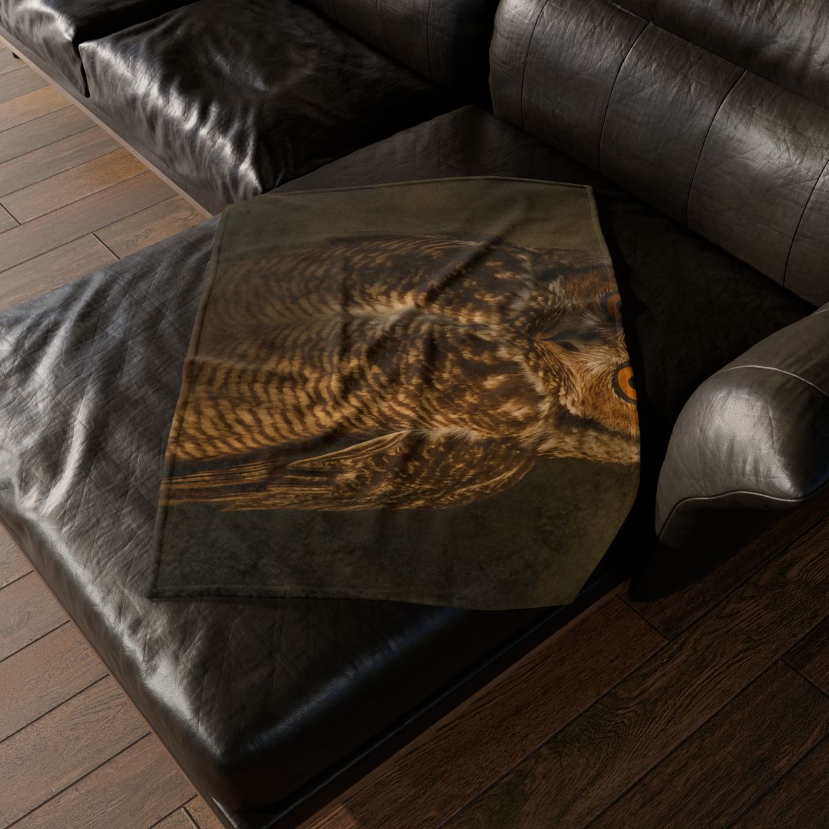 Nebula Gaze Great Horned Owl personalized cozy blankets