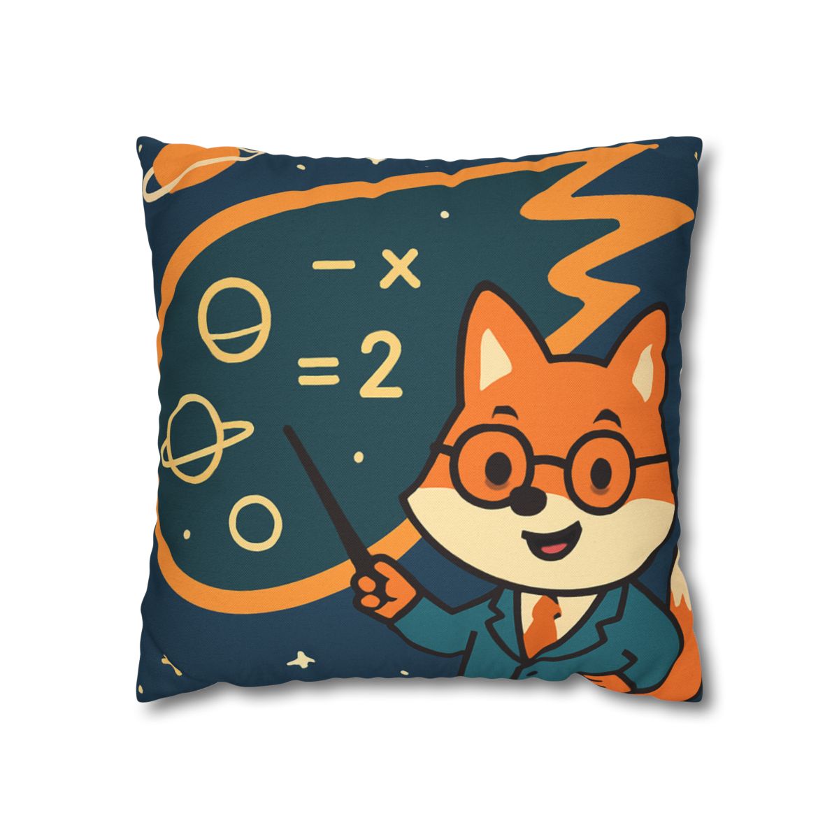 Comet Classroom With A Curious Fox designer print pillow cases