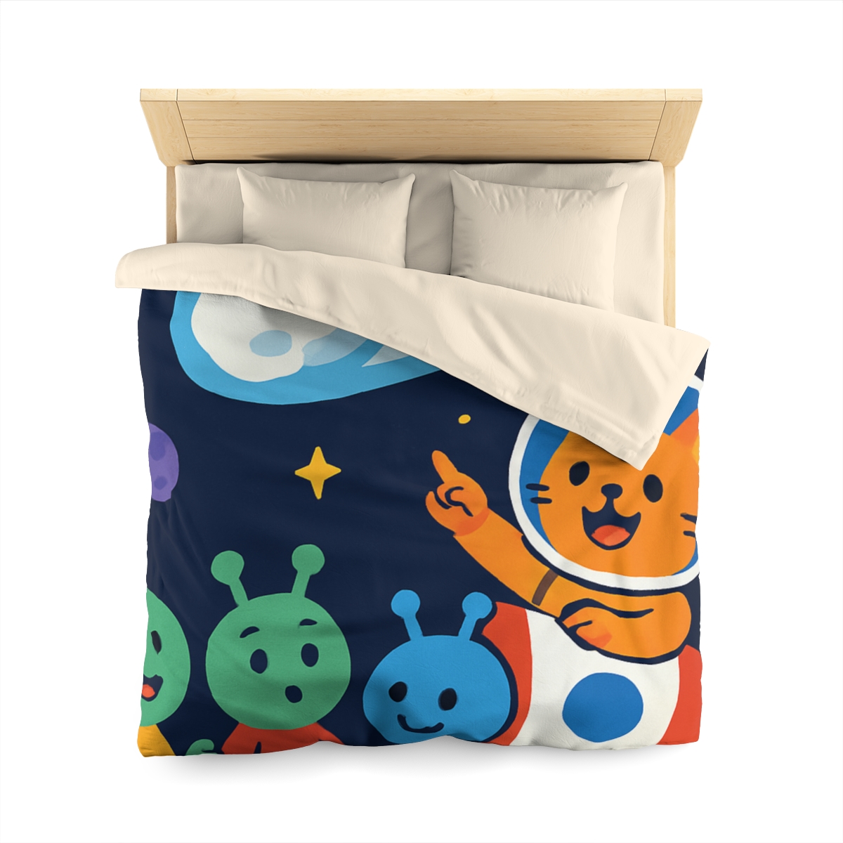 Comet Classroom With Captain Cat personalized bedding duvets