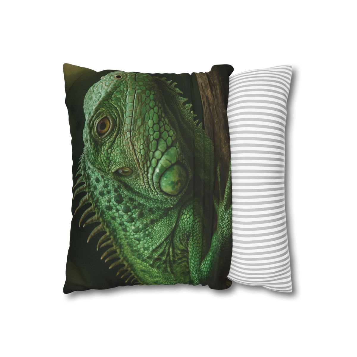 Verdant Gaze Green Iguana comfortable bedding pillow covers