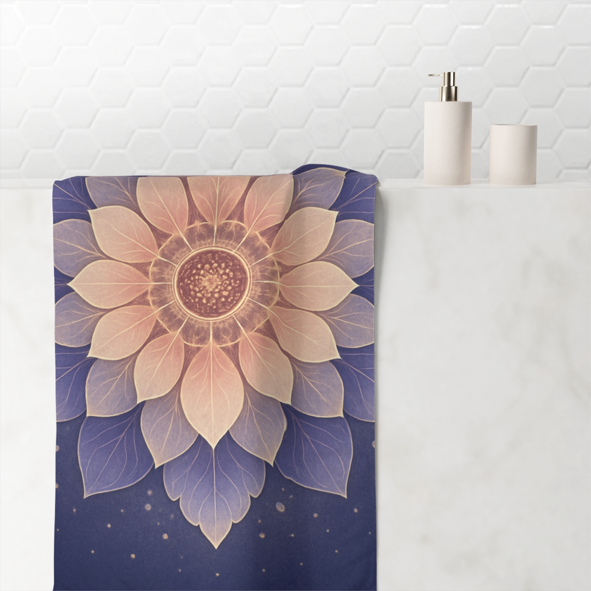 Petal Prism Mandala designer printed towels