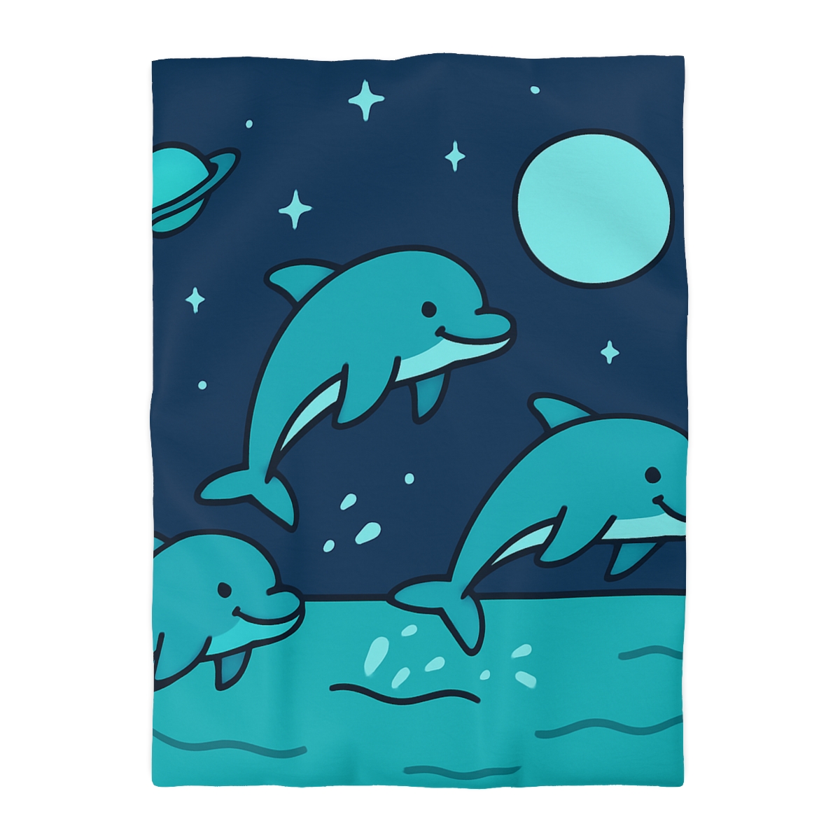 Starlight Sea And The Cosmic Dolphins personalized bedding duvets