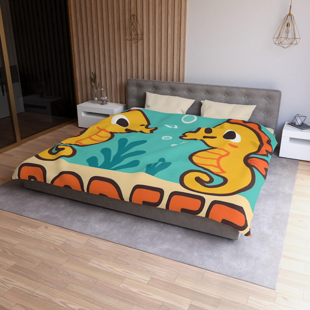 Underwater Alphabet Reef With Singing Seahorses custom duvets