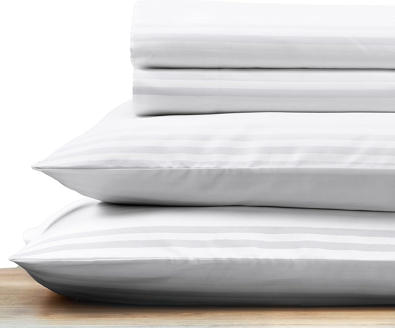 Striped Elegance King Size Cotton Sheet Set