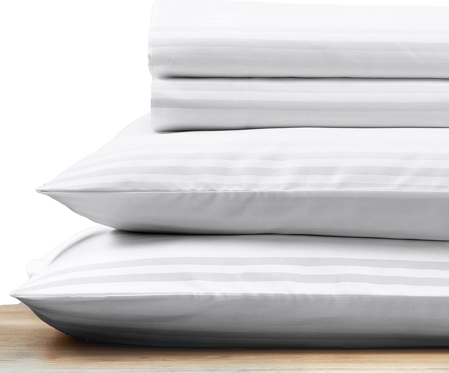 Striped Elegance King Size Cotton Sheet Set