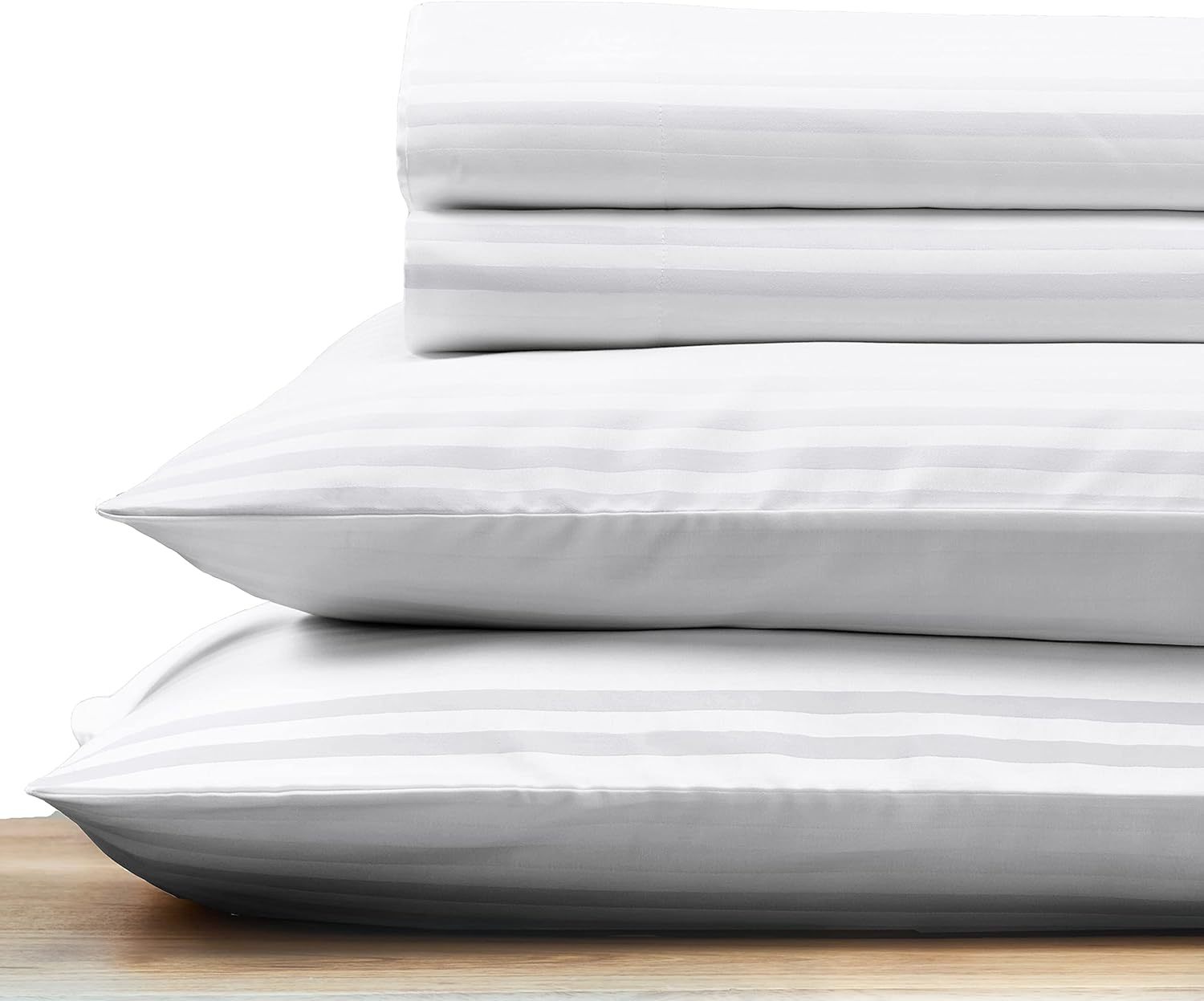 Striped Elegance King Size Cotton Sheet Set