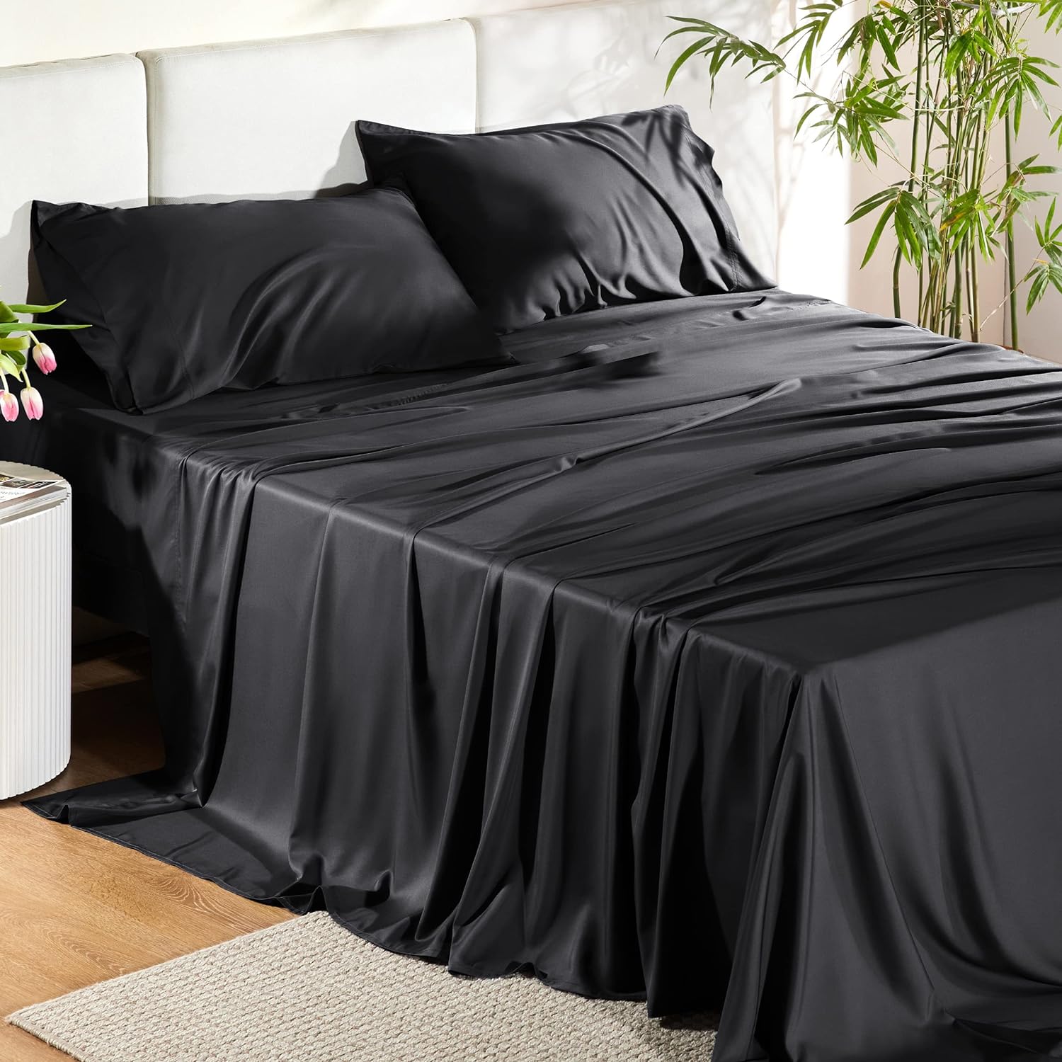 Hotel Luxury Silky Bedding Sheets And Pillowcases Sets