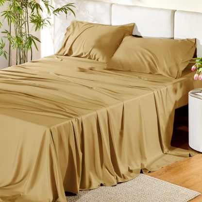 Hotel Luxury Silky Bedding Sheets And Pillowcases Sets