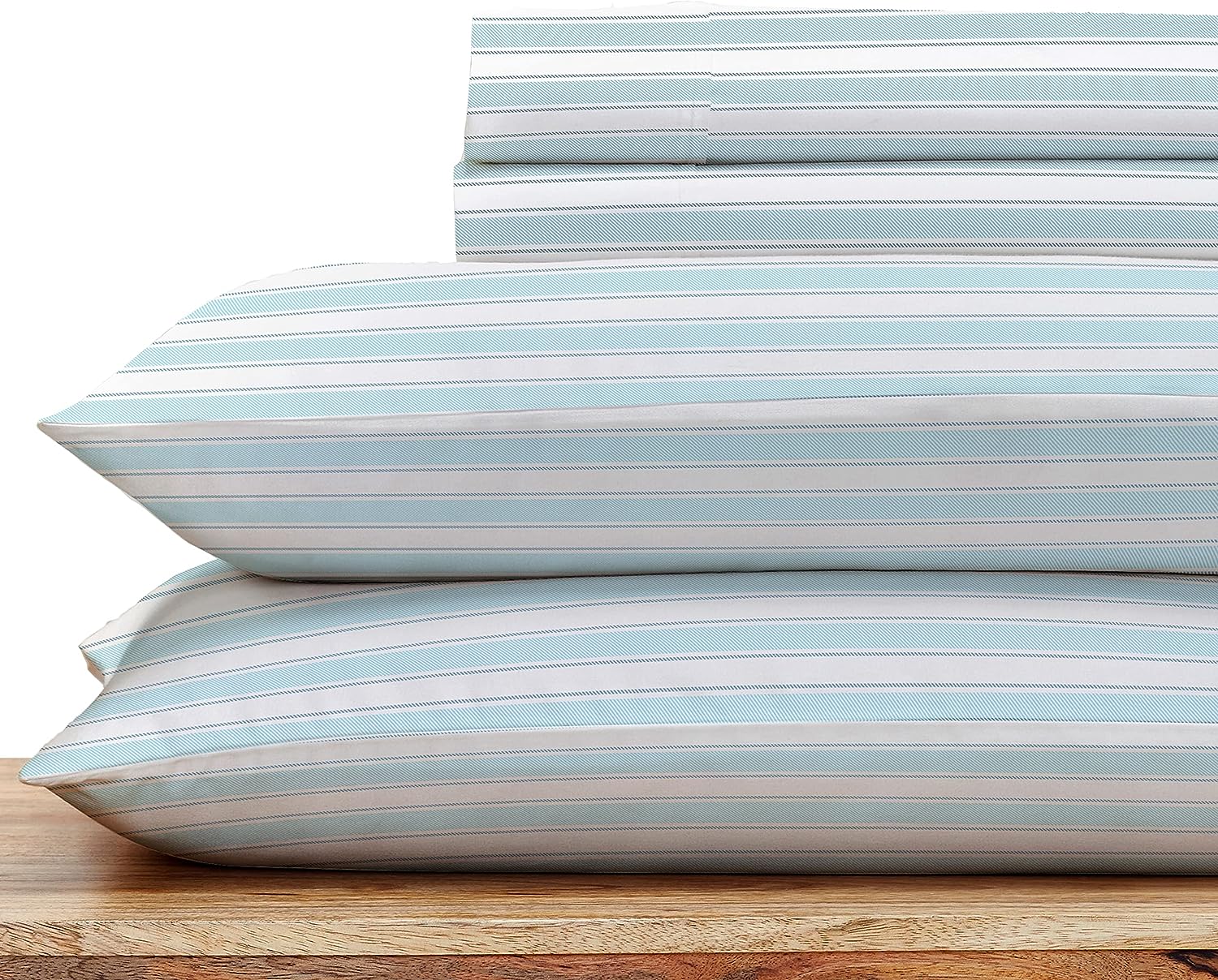 Striped Elegance King Size Cotton Sheet Set