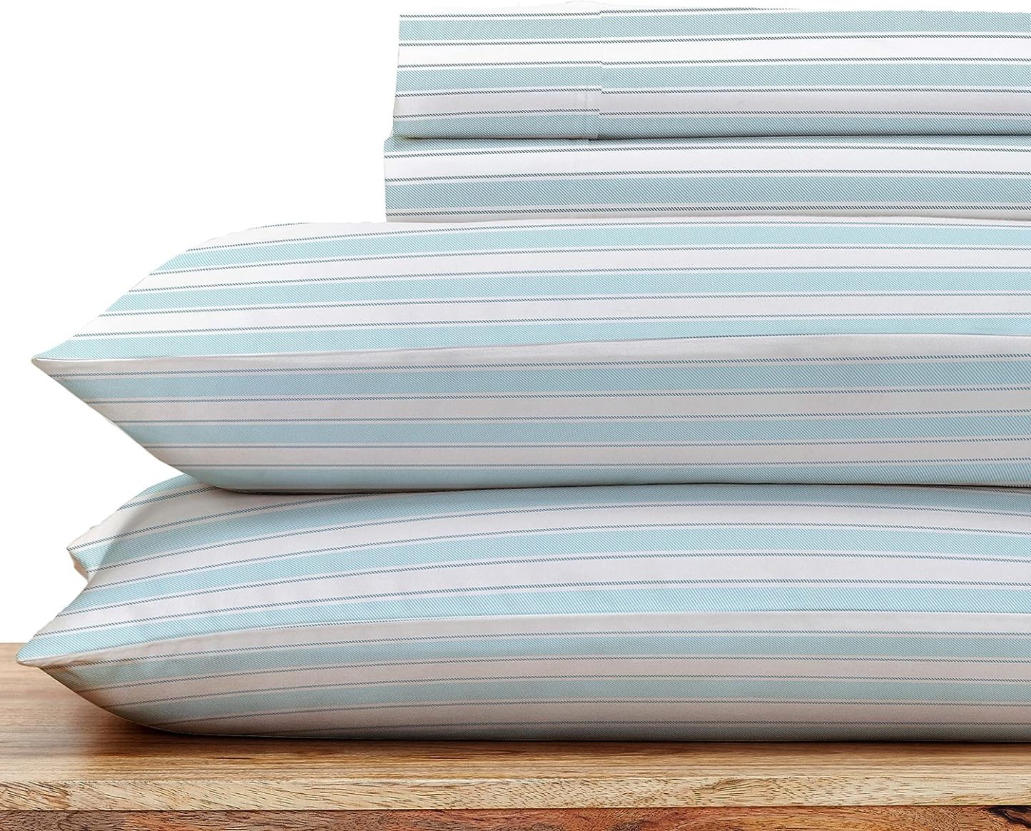 Striped Elegance King Size Cotton Sheet Set