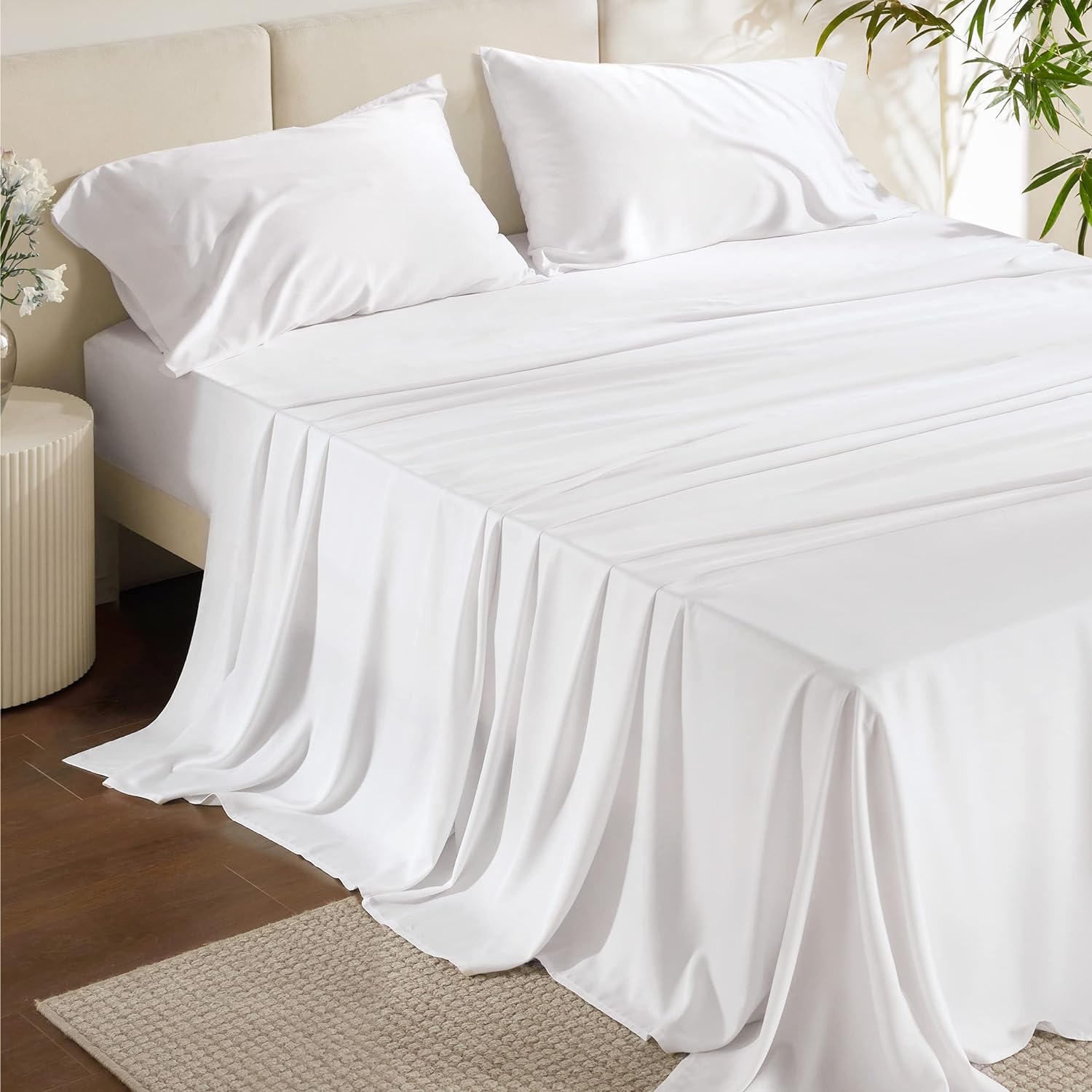 Hotel Luxury Silky Bedding Sheets And Pillowcases Sets