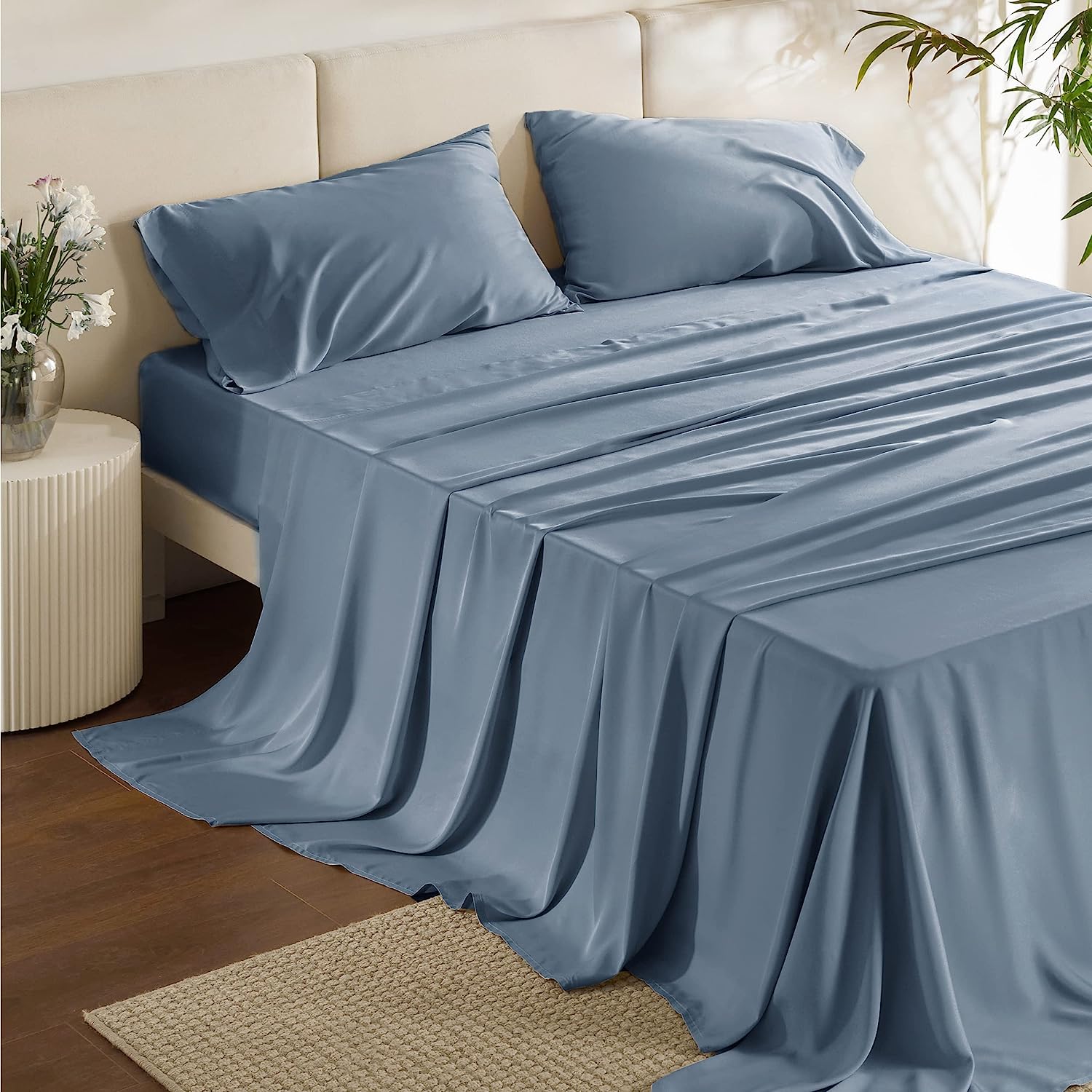 Hotel Luxury Silky Bedding Sheets And Pillowcases Sets